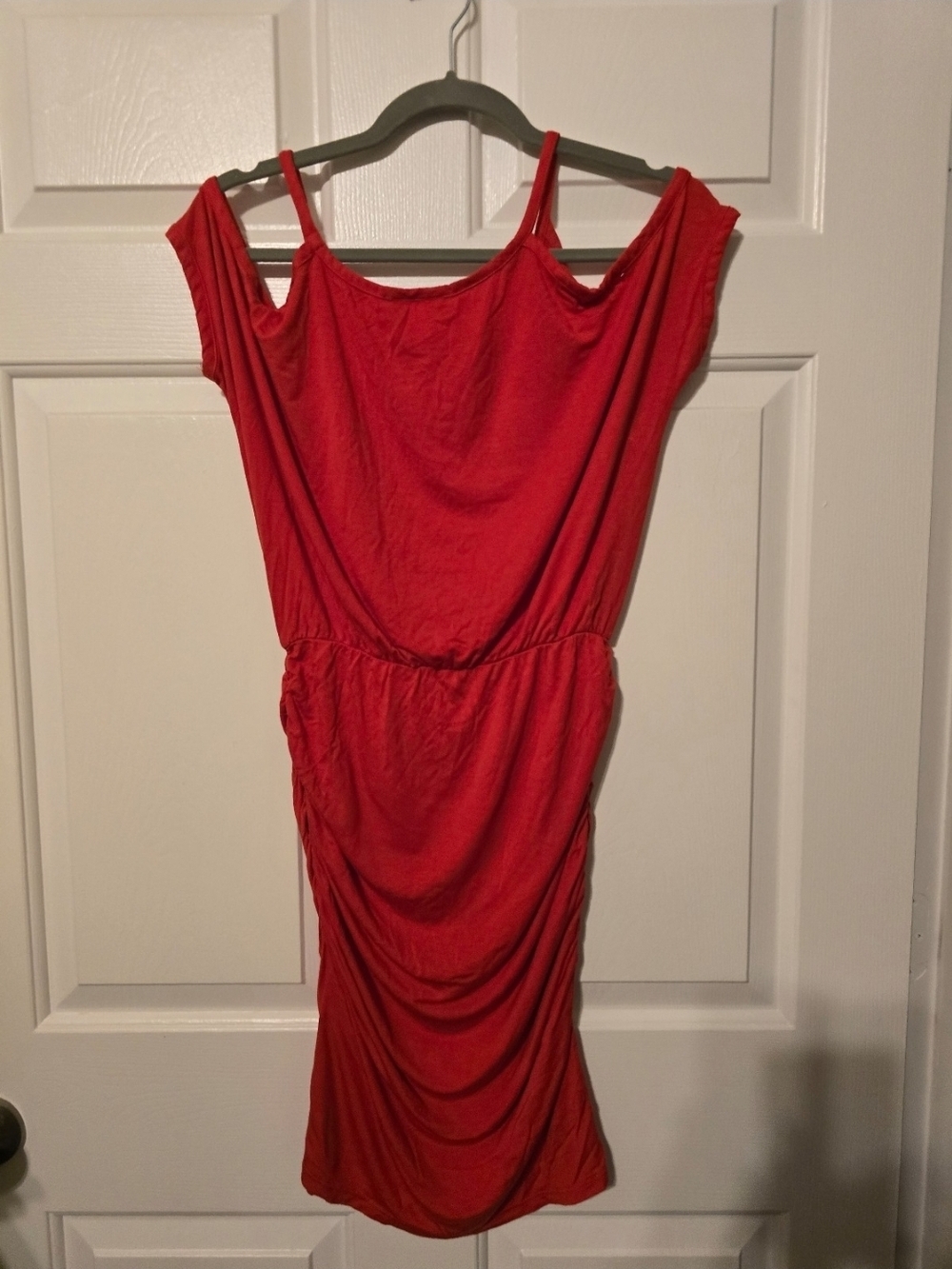 VENUS Red One-Shoulder Ruched Dress